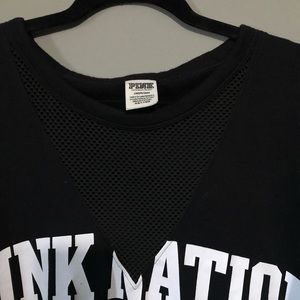 PINK Victoria's Secret Sweaters - PINK Victoria’s Secret crew mesh neck sweater L PINK Victoria's Secret Sweaters - PINK Victoria’s Secret crew mesh neck sweater L